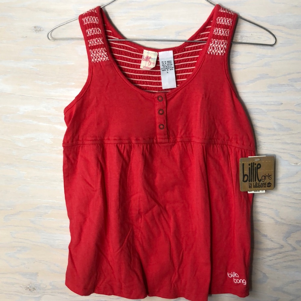 Girls Red Billabong Tank Sz L